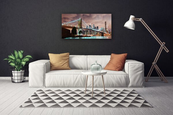 Quadro su tela Architettura della città del ponte 100x50 cm