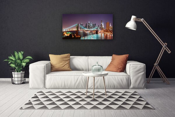 Quadro su tela Architettura della città del ponte 100x50 cm