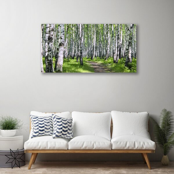 Stampa quadro su tela Alberi del percorso della natura della foresta 100x50 cm