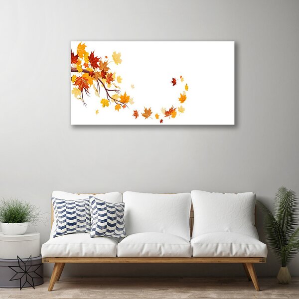 Stampa quadro su tela Foglie di piante d'arte 100x50 cm