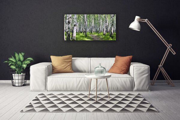 Stampa quadro su tela Alberi del percorso della natura della foresta 100x50 cm