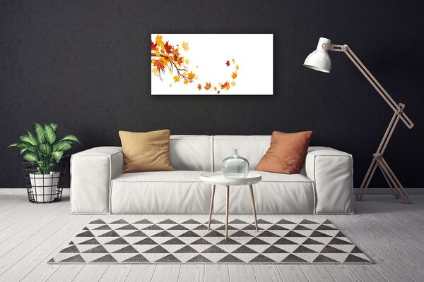 Stampa quadro su tela Foglie di piante d'arte 100x50 cm