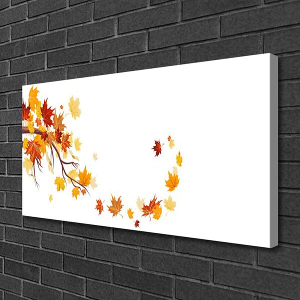 Stampa quadro su tela Foglie di piante d'arte 100x50 cm