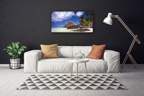 Quadro su tela Paesaggio della spiaggia delle rocce 100x50 cm