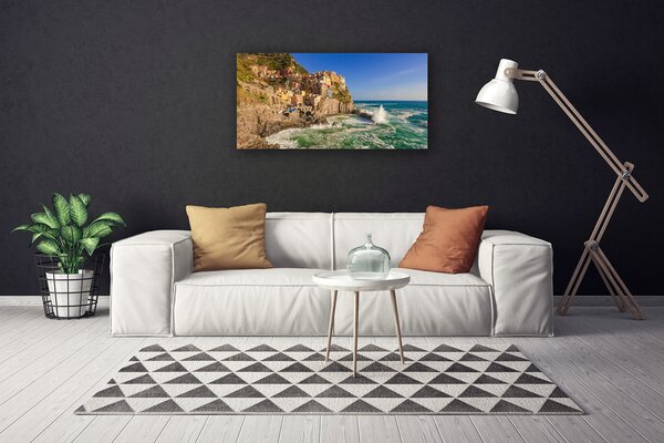 Foto quadro su tela Paesaggio di montagna del mare 100x50 cm