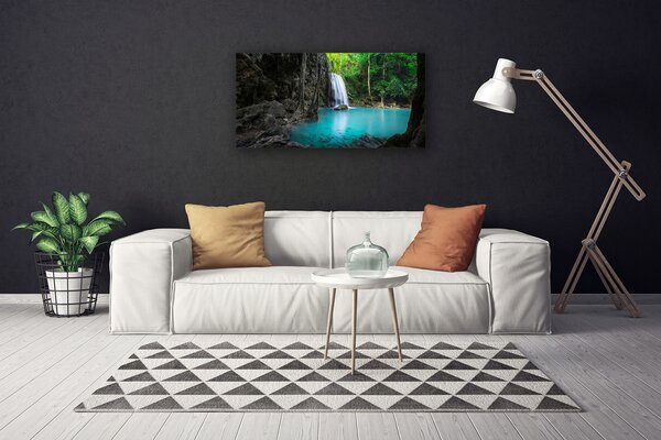 Quadro su tela Lago di cascata naturale 100x50 cm