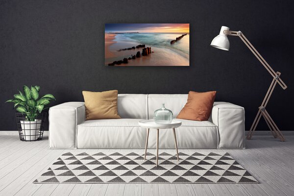 Quadro su tela Paesaggio della spiaggia dell'oceano 100x50 cm