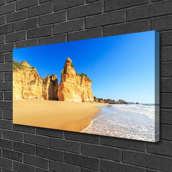 Quadro su tela Paesaggio della spiaggia dell'oceano 100x50 cm