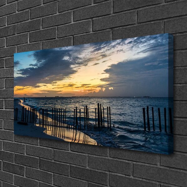 Quadro su tela Paesaggio della spiaggia del mare 100x50 cm