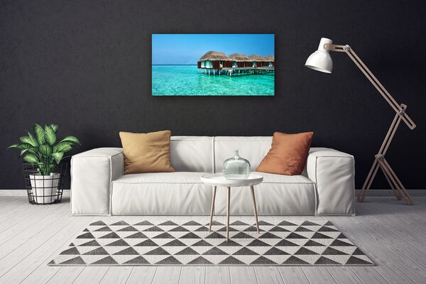 Quadro su tela Acqua di architettura del mare 100x50 cm