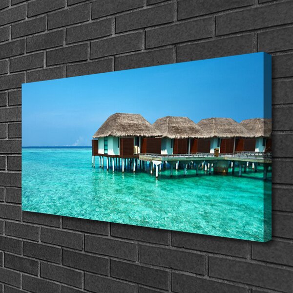 Quadro su tela Acqua di architettura del mare 100x50 cm