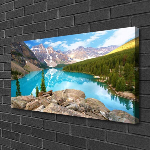 Quadro su tela Montagne del Lago Natura 100x50 cm