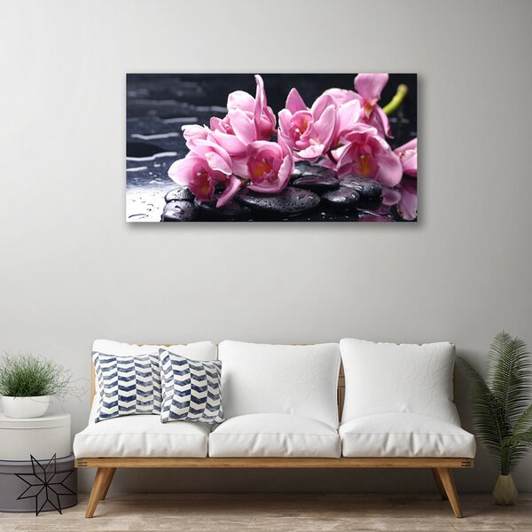 Quadro su tela Pianta dell'orchidea del fiore 100x50 cm