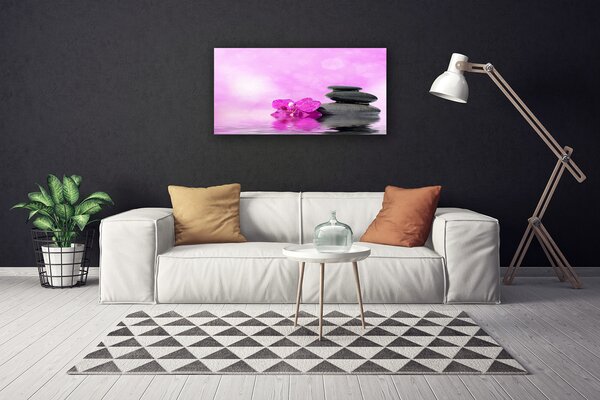 Quadro su tela Fiore d'arte rosa 100x50 cm