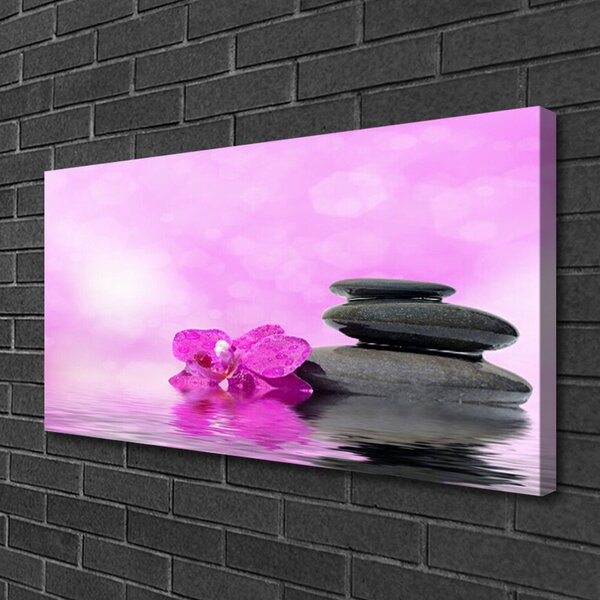 Quadro su tela Fiore d'arte rosa 100x50 cm