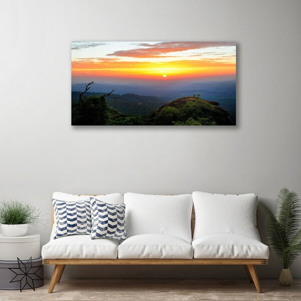 Quadro su tela Paesaggio della natura della foresta di montagna 100x50 cm