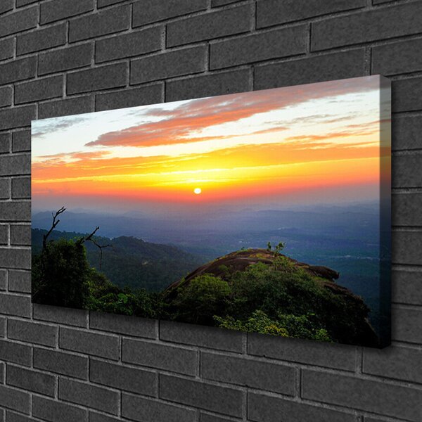 Quadro su tela Paesaggio della natura della foresta di montagna 100x50 cm