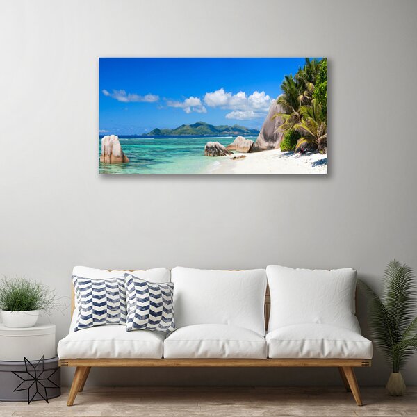 Quadro stampa su tela Paesaggio della spiaggia dell'oceano 100x50 cm