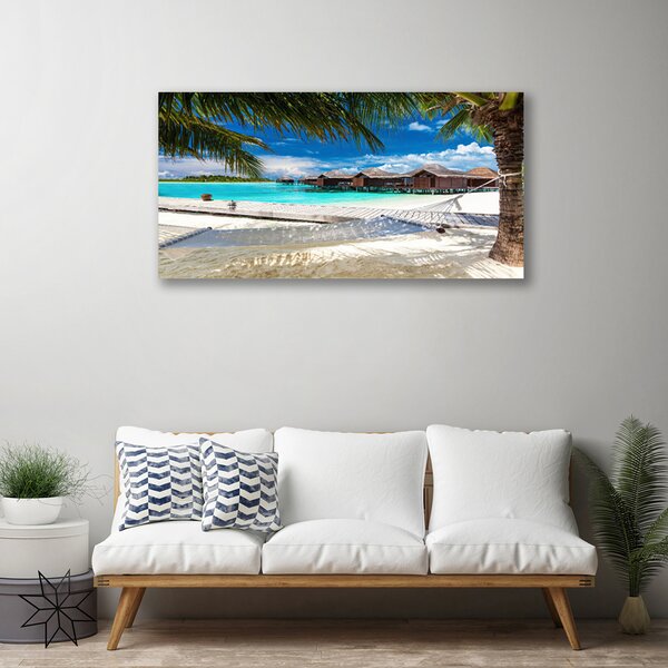 Foto quadro su tela Paesaggio della spiaggia dell'oceano 100x50 cm