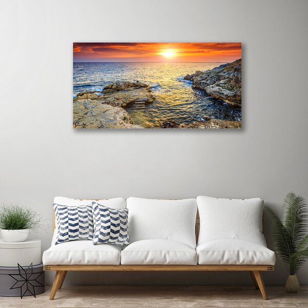 Quadro su tela Mare, sole, paesaggio 100x50 cm