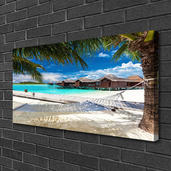 Foto quadro su tela Paesaggio della spiaggia dell'oceano 100x50 cm
