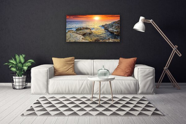 Quadro su tela Mare, sole, paesaggio 100x50 cm