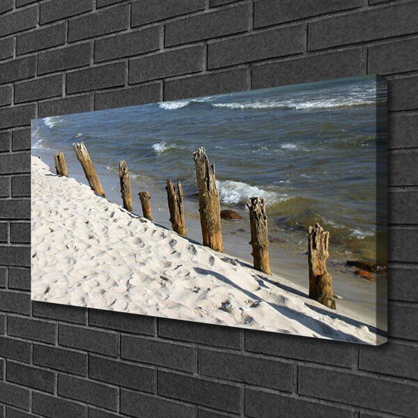 Quadro stampa su tela Paesaggio del mare della spiaggia 100x50 cm