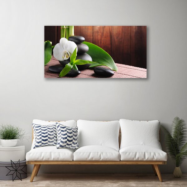 Quadro su tela Centro termale di fiori di orchidea 100x50 cm