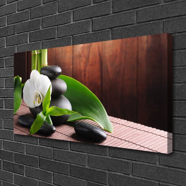 Quadro su tela Centro termale di fiori di orchidea 100x50 cm
