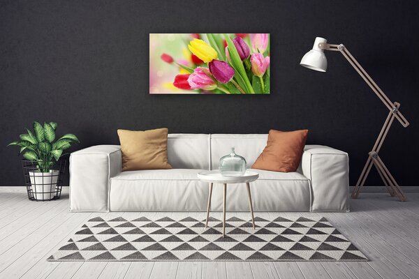 Quadro su tela Tulipani, fiori, piante 100x50 cm