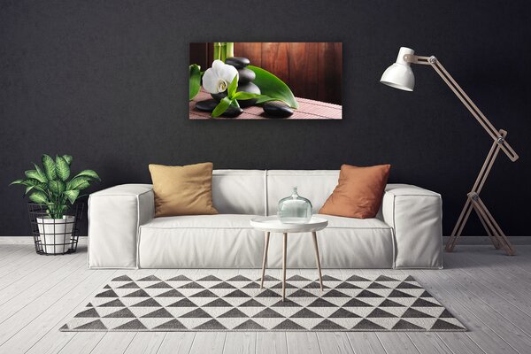 Quadro su tela Centro termale di fiori di orchidea 100x50 cm