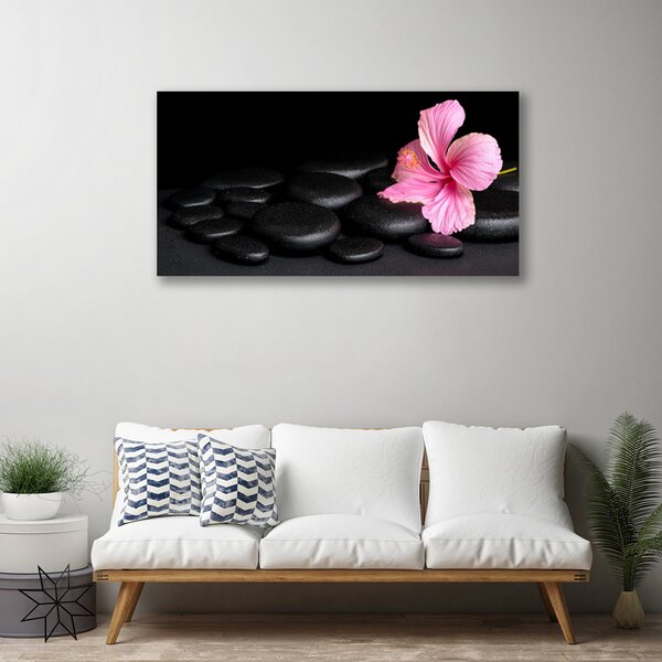 Quadro su tela Fiore di pietre nere 100x50 cm