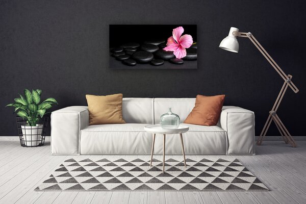 Quadro su tela Fiore di pietre nere 100x50 cm