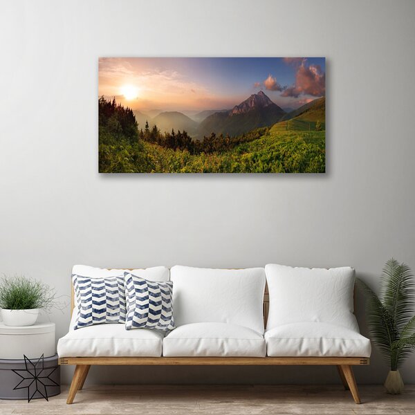 Quadro su tela Montagna della foresta della natura 100x50 cm