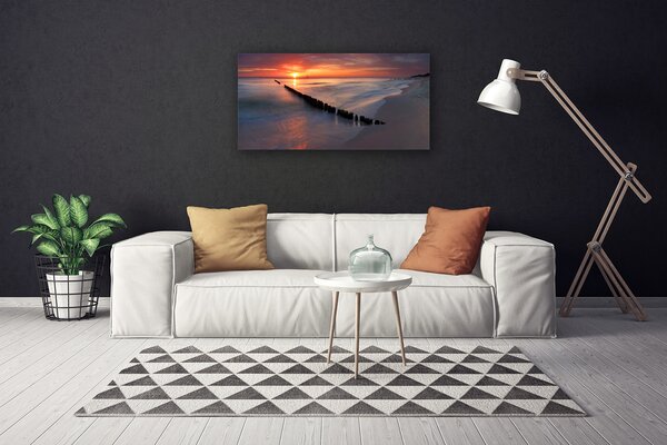 Quadro su tela Paesaggio del mare della spiaggia 100x50 cm