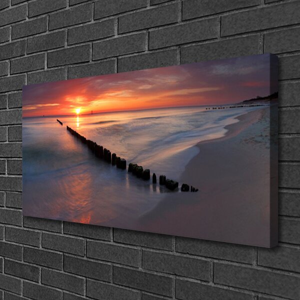 Quadro su tela Paesaggio del mare della spiaggia 100x50 cm