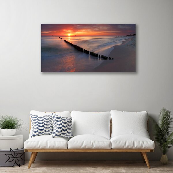 Quadro su tela Paesaggio del mare della spiaggia 100x50 cm