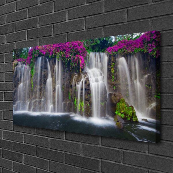 Quadro su tela Cascata della natura 100x50 cm
