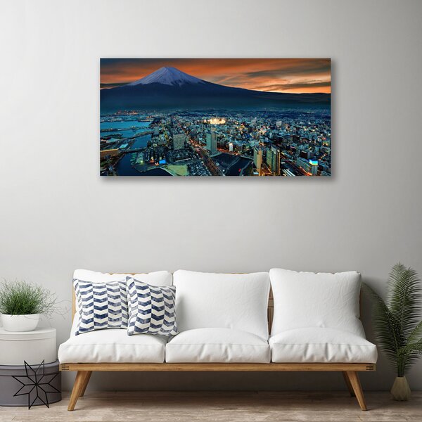 Quadro su tela Case di montagna della città 100x50 cm