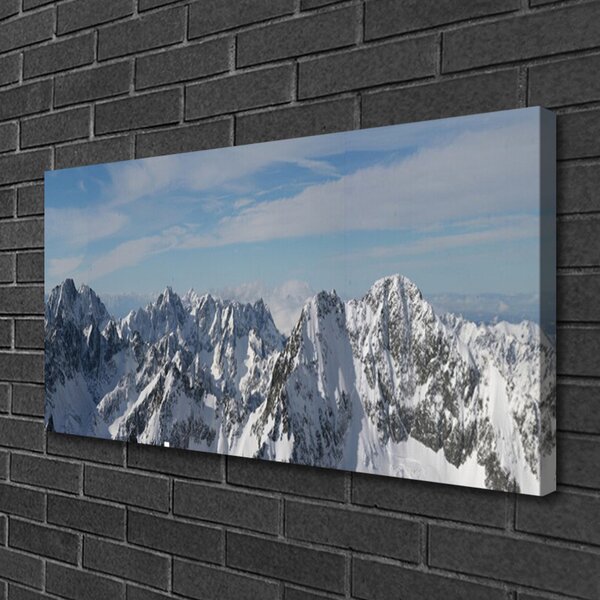 Stampa quadro su tela Paesaggio di montagne 100x50 cm