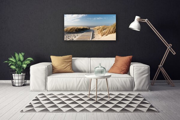 Quadro su tela Percorso del paesaggio della spiaggia 100x50 cm