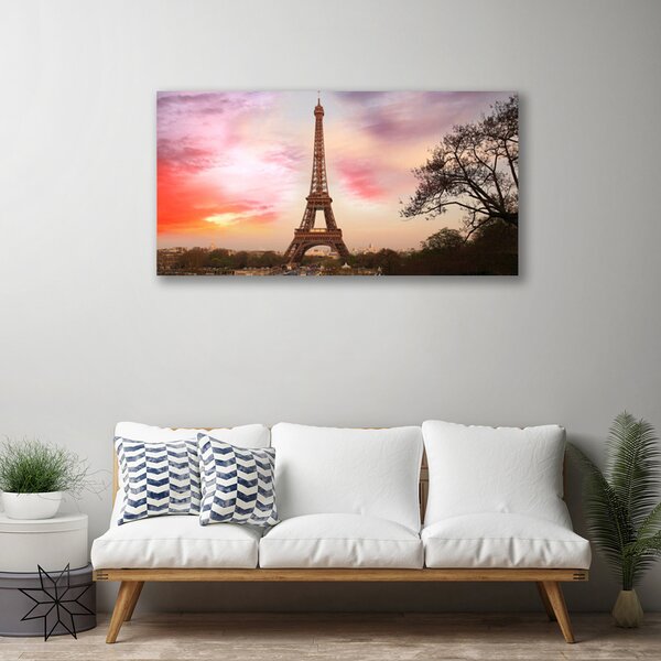 Quadro su tela Architettura della torre Eiffel 100x50 cm