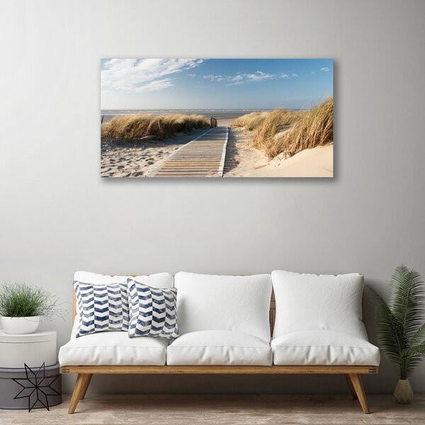 Quadro su tela Percorso del paesaggio della spiaggia 100x50 cm