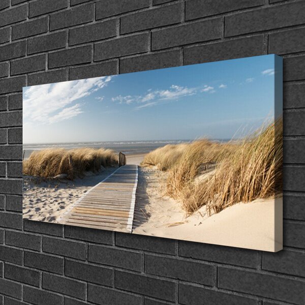 Quadro su tela Percorso del paesaggio della spiaggia 100x50 cm