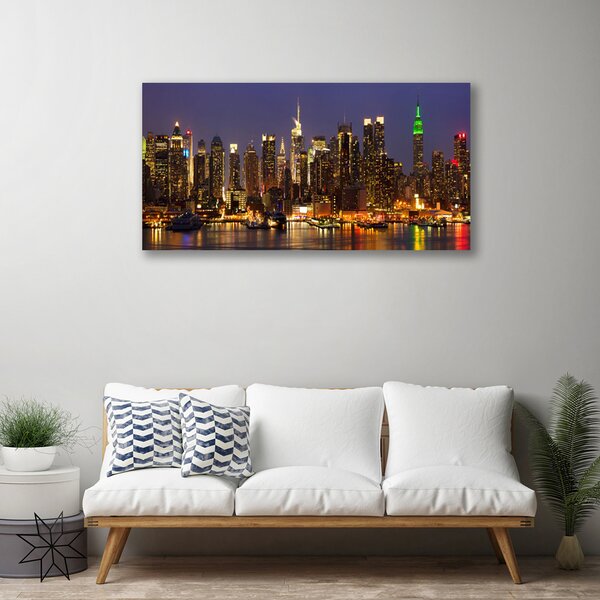 Quadro su tela Case di città 100x50 cm