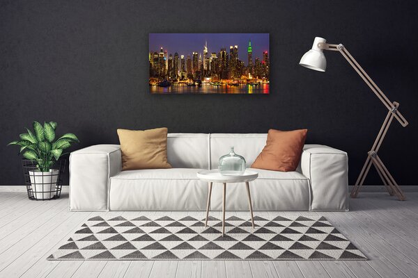 Quadro su tela Case di città 100x50 cm