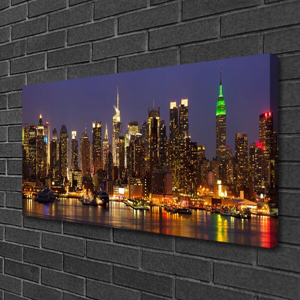 Quadro su tela Case di città 100x50 cm