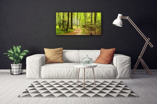 Stampa quadro su tela Foresta del percorso della natura 100x50 cm