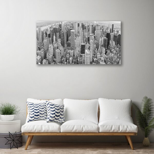 Quadro su tela Case di città 100x50 cm