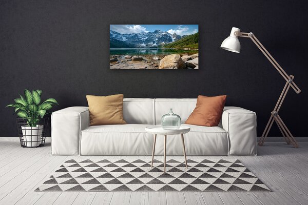 Quadro su tela Paesaggio del lago di montagna 100x50 cm